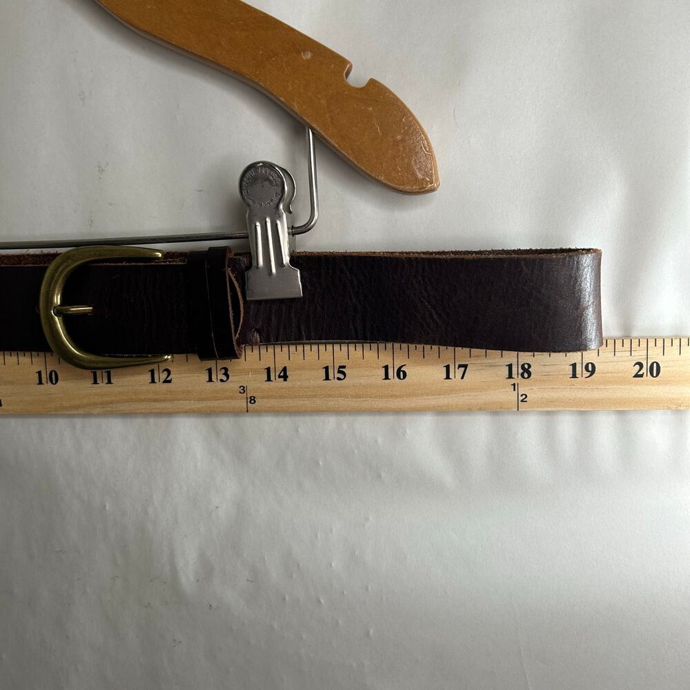 BDG M/L Belt Double Buckle Gold Tones Brown Leather - Picture 3 of 6